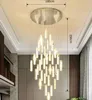 NOUVEAU Lustre led de luxe pour escalier longue lampe en cristal moderne salon grand luminaire en cristal décor à la maison éclairage intérieur