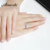 AINUOSHI Amoureux Bague De Fiançailles De Mariage Ensembles En Argent Sterling 925 Anillos Femmes Bijoux De Mariée Anneaux Ensemble Proposition Romantique Cadeau Y200107