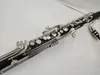 Ny ankomst Margewate Low C Clarinet Silver Plated Keys Bass Clarinet Professional Musical Instrument med munstycket CASE5403200