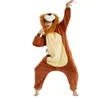 Rodzina spojrzenie nocne Mężczyźni Lion Animal Kigurumi Piżamy Adulto Unicorn Sleepwear Homewear Piżamy Mężczyźni One Piece Hood Men Compumsuit LJ201112