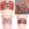 2021 30 styles infinity bracelets Love Believe Pearl Friendship Charm Multilayer Leather for women