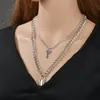 Key Padlock Pendant Necklace for Women Gold Silver Lock Necklace Layered Chain på nacken med låspunksmycken280p