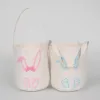 DHL Easter Egg Storage Basket Canvas Bunny Ear Bucket Creative Easter Gift Bag with Rabbit Tail Decoration Party Favor Xu