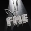 Hip Hop Iced Out Letters Custom Name Cubic Zircon Chain Pendant Necklace For Men Women Jewelry