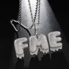 Hip Hop Iced Out Letters Aangepaste Naam Kubieke Zirkoon Ketting Hanger Ketting Voor Mannen Vrouwen Jewelry3841674