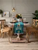 Luz luxo nórdico retrô luxo retângulo bordado flor corredor de mesa miçangas chenille à prova de poeira borla decoração de mesa