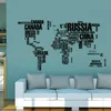 60 * 90 cm quote verwijderbare brief wereldkaart Vinyl Decal Art Mural Home Decor Muurstickers voor Kinderkamer School Office Decoration 201106