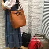 Klassiker 35 cm Tasche Bucket Bag Damen Mode Handtaschen Geldbeutel Cowskin Echt echtes Leder Damen Kausaler Crossbody Shouder Taschen