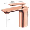 Robinets d'évier de salle de bains Robinet de lavabo en laiton massif Rose Gold Mitigeur froid mitigeur à poignée unique monté sur le pont de haute qualité1