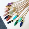 Reiki – collier en pierre naturelle véritable, pendentif Chakra, balle hexagonale, améthyste, opale, rose, violet, cristal, bijoux pour femmes