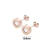 Acier inoxydable B Boucles d'oreilles en diamant célibataire en or rose hommes et femmes boucles d'oreilles pour femme 283f