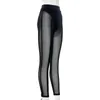 Pantaloni da donna estivi Pantaloni a matita elastici trasparenti trasparenti Leggings in rete Pantaloni sportivi casual a vita alta neri