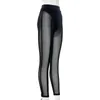 Pantalon d'été Sexy transparent pour femmes, crayon élastique, Leggings en maille, noir, taille haute décontractée, collants de survêtement