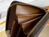 ファッション花デザイナー財布贅沢な男性女性レザーバッグ高品質の古典的な手紙のキーコイン財布箱の格子縞カードホルダージッピークラッチ600-17