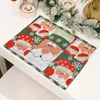 Winter Holiday Placemat Christmas Santa Claus Heat-Resistant Washable Table Place Mats For Kitchen Dining Table Decoration