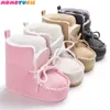 Zapatos de invierno para bebés Botas para bebés Zapatos cálidos Piel de lana Niñas Botines para bebés Piel de oveja Cuero genuino Niño Botas para bebés LJ201104