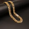 20mm 16-30Inches Iced Out Full Bling CZ Triple Lock Hip hop Cuban Link Chain Necklace for Men Women203Z