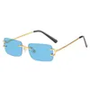 Luxe designer mode zonnebril 20% korting op frameless trend kleine doos oceaan stuk optische bril frame
