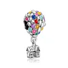 925 encanto de plata arco iris Daisy Heart Balloon Charm para Panora Pulseras para mujer de moda joyería