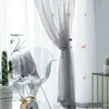 Vorhang Vorhänge Sheer Vorhänge Rosa Schmetterling Print Tüll Für Wohnzimmer Mädchen Zimmer Küche Hochzeit Dekor Fenster Panel Cortinas Stereosco