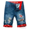 New Fashion Uomo Jeans corti strappati Marchio di abbigliamento Bermuda Pantaloncini estivi in cotone 100% Pantaloncini di jeans traspiranti Taglia maschile 28-38 Y200403