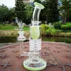 Nieuwste omgekeerde douchekop Hookahs Glas Bong Torus Bongs Barrel Perc Water Pijp Ratchet Perc Dik DAB Olierigs met 14mm Vrouwelijke Gezamenlijke Kom YQ02