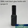 200 pcs/lot 10 ml, 15 ml, 20 ml, 30 ml, 50 ml flacon pulvérisateur en verre vide noir mat avec pulvérisateurs à brume fine pour huile essentielle