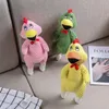 Schreiendes Huhn Hund Interaktives Spielzeug Squeeze Squeaky Sound Plüsch Molar Kauspielzeug Haustiere Zubehör Gelb Grün Rosa JK2012XB