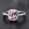 925 Sterling Silver Moissanite Certified Diamond Wedding Ring for Women Engagement Square Colored Gemstone Zircon Fashion Rings321a