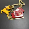 2021 Father Christmas Sweater Pendant Necklace for Women Santa Ride Chain Girls Kids Cute Trendy Jewelry Acrylic Accessories5795308