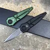 Utomhus överlevnad mappkniv d2 dubbel action spjutpunkt blad luftfart aluminium handtag vikning knivar 2 hantera färger