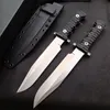 High End Outdoor Survival Tactical Straight Knife DC53 Satin Blade Full Tang Black G-10 Handtag Fasta bladknivar med Kydex