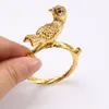 10pcs Plated metal golden bird model room napkin buckle hotel napkin ring napkin ring 201124