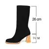 Sıcak Satış TaOffen Yeni Tasarım Kadın Yarım Kısa Çizmeler Kış Kadın Sıcak Ayakkabı Moda Kare Toe Kısa Çizmeler Kadın Ayakkabı Boyutu 34-43