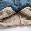 긴 스타일 높은 거리 남자 트렌치 코트 레트로 블루 데님 재킷 지퍼가 달린 커프스 단일 브레스트 베르베르 양털 겨울 겉옷 201207
