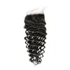 Malaysian Human Hair 5x5 Closure With 3 Bundles Deep Wave Lace Closures Baby Hairs With Bundles Double Wefts 4PCS Natural Color5482599