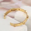 New Real Gold Plated Brand Bracelets Bangle Button Cuff Letter Fashion New For women for girl2951275
