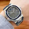 2022 ZXF 5711 Relógio masculino mecânico automático Sapphire Iced Out T Diamond incrustado Moldura cinza Textura Mostrador Aço inoxidável 316L Pulseira e caixa Relógios AAA Eternity