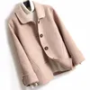 Short Plaid Double wool coat women arrival single breasted turn-down collar winter jacket fashion casaco feminino 201102