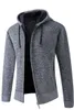 Herrenpullover M-4xl Herren Casual Hoodie Zip Up Sweatshirt Streetwear Strickwear Männlicher Mantel Langarm Jumper Jacke Fleece Strickjacke mit Pocke