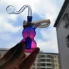 High Quality Glass Bong Hookah Bubbler Double Matrix Perc Glasses Ash Catcher Gourd Shape With 10mm Male Oil Burner Clear Hose Water Pipe Dab Rig Bongs