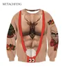 Boże Narodzenie SWEATER MĘŻCZYZNA ZAKUWJA Zabawne Brzydkie Święta Święte psy 3D SWEATER UNISEX TOPS Jumper Xmas Pullover Bluza 201126