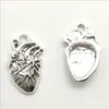 Lot 50 sztuk Heart Model Stop Tybetański Silver Charms Wisiorki Retro Biżuteria Dokonywanie DIY Antique Silver Wisiorek Dla Bransoletki Kolczyki 25 * 15mm