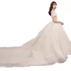 Nuevo Dream Luxury Starry Sky Bride Vestido de novia Hepburn Pesada Industria A-Line Hombro Boda Alta Cintura Transporte Vestido De Novia