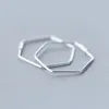 Nyaste 925 Sterling Silver Kvinnors Smycken Mode Söt Hexagon Hoop Örhängen för Fine Silver 925 Earring Gift