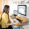 Organizador de escritorio con soporte para monitor con soporte para computadora portátil para escritorio, soporte para tableta y teléfono con alfombrilla de mouse dura doble. Computadora, estante de escritorio