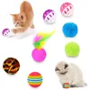 Cat Interactive Oyuncak Balon Renkli Tüy Bell Wand Peluş Fare Yavru Çubuk Toys Pet Aksesuarları JK2012XB