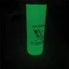 DIY Sublimation Tumbler Glow in de Dark Tumbler 20oz rechte tuimelaars met lichtgevende verf magische reisbekers FY4467 B1011