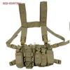 Hommes Femmes Poitrine Gilet Sacs Paintball Gilet Multicam Environnements Perturbateurs Tactique Poitrine Rig Chasse Gilet W / AK Poches 201215