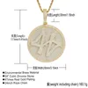 Gold Silver Colors Mens Bling HipHop Jewelry Bling CZ Iced Out Large Number 44 Spinner Pendant Necklace for Men Women with Cuban Chain